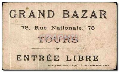 Chromo Grand Bazar Rue Nationale Tours Você é muito gentil Coelho Casal — Verso