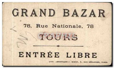Dwa kopalnicy rozmawiają — Grand Bazar Tours — J. Minot wydawca — Rewers