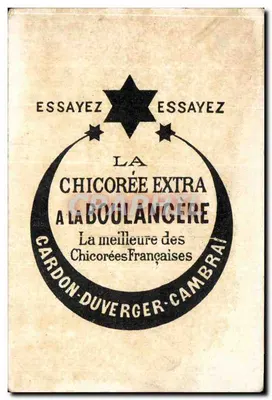 Chicorée alla Boulangère — pubblicità per la chicorée extra — Cardon-Duverger, Cambrai — Verso
