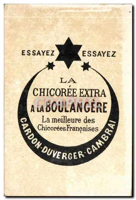 Chicória na Padeira — Publicidade para a chicória extra de Cardon-Duverger — Cambrai — Verso
