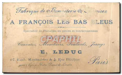 Dançarinos e músicos — cena humorística — E. LEDUC, Paris — Verso