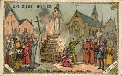 Śmierć Jeanne d'Arc — 30 Maj 1431 — Chocolat Devinck N°12