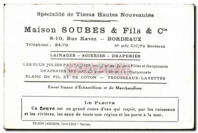 Cromo O rio Casa Soubes Rua Ravez Bordeaux — Verso