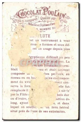 Chromo Chocolat Poulain La flute — Rewers