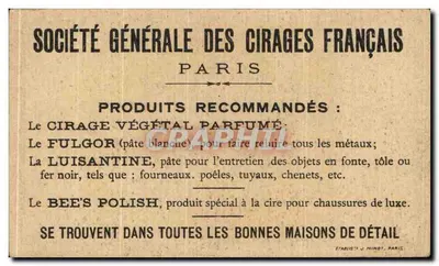 Société Générale des Cirages Français — Sessão do 6 outubro 1849 — Editor J. Minot, Paris — Verso