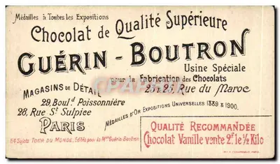 Wejście do Pałacu Króla Siamu w Bangkoku — seria 'Le Tour du Monde en 84 Étapes' — Chocolat Guérin-Boutron nr 41 — Rewers