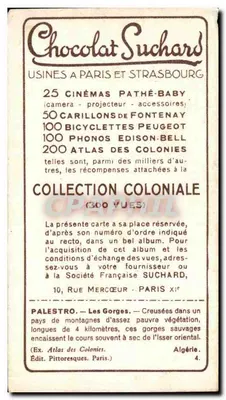Le Gorges di Palestro — Algeria — Collezione dei Cioccolati Suchard, n°4 — Verso