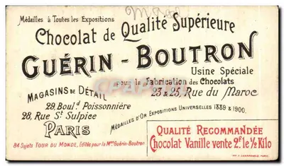 Stary most nad Arno w Florencji — seria „Le Tour du Monde en 84 Étapes" — Chocolat Guérin-Boutron, nr 69 — Rewers