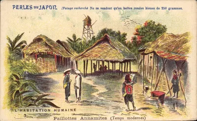 A HABITAÇÃO HUMANA — Cabanas Annamitas (Tempos modernos) — A. CHAPU & G. BOISSONNET & R. LEGRAND