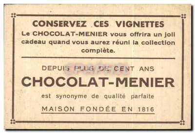 Den Haag — Huis van Maurice — Collectie Chocolat-Menier n° 91 — Achterkant