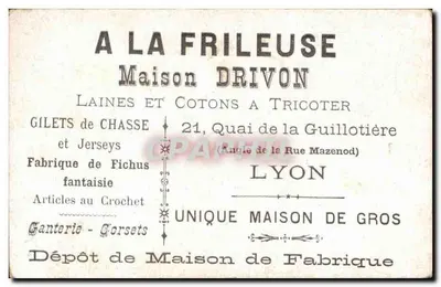 Homem com avental ouvindo em uma porta — 'Se eu pudesse ouvir!' — Maison Drivon, Lyon — Verso