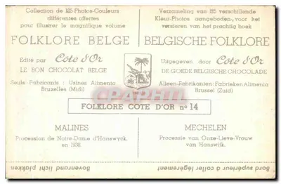 Malines — Prozession der Notre-Dame d'Hanswyck — veröffentlicht von Côte d'Or — Rückseite