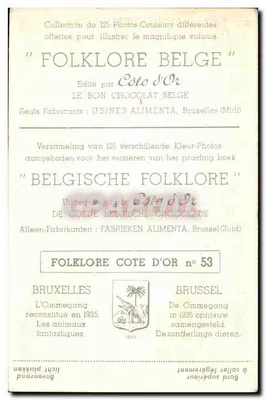 Bruxelles — Ommegang odtworzony w 1935 — Côte d'Or nr 53 — Rewers