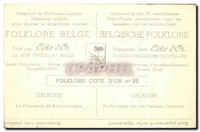 Procissão de São Cornélio — Gelrode — Editado por Côte d'Or — Verso