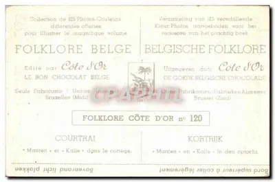 Courtrai — Desfile de Manien e Kalle — editado pela Côte d'Or — Verso