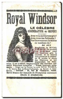 Royal Windsor — Znany regenerat włosów — reklama — Rewers