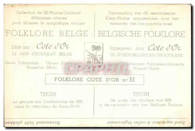 Thuin — Grupo dos Combatentes de 1830 na « Marche » de Saint-Roch — Côte d'Or n°51 — Verso