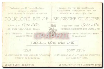 Procesión de Nuestra Señora del Ossenweg — folklore belga — Côte d'Or n°27 — Reverso