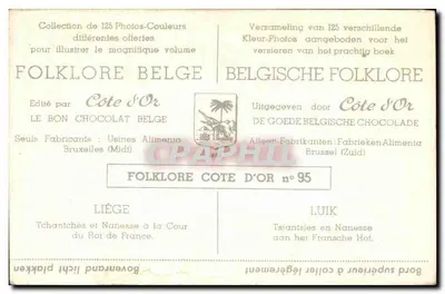 Cena de folclore belga — Tchantchès e Nanesse na Corte do Rei da França — Côte d'Or n°95 — Verso