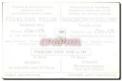 Folclore belga — Brabant — A guirlanda para a Virgem — Côte d'Or n°143 — Verso