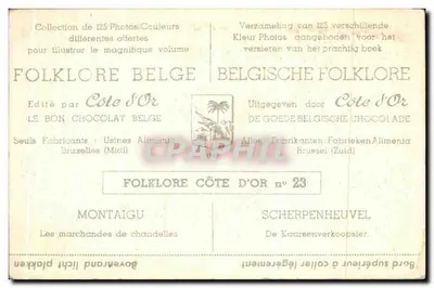 Vendedoras de velas — Folclore belga — Côte d'Or n°23 — Verso
