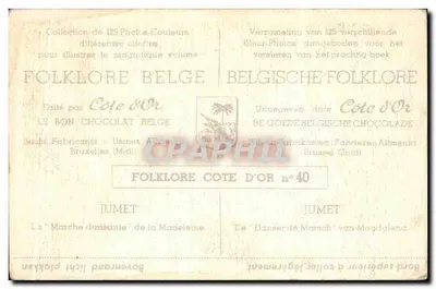 Marcha dançante da Madeleine — Folclore belga — Côte d'Or n°40 — Verso