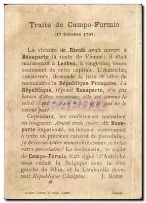 Traktat Campo-Formio — 17 października 1797 — Gibert-Clarey, Tours — Rewers