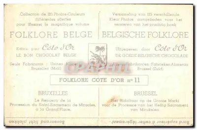 Brukselka — Procesja Świętego Sakramentu na Grand-Place — Côte d'Or n°11 — Rewers
