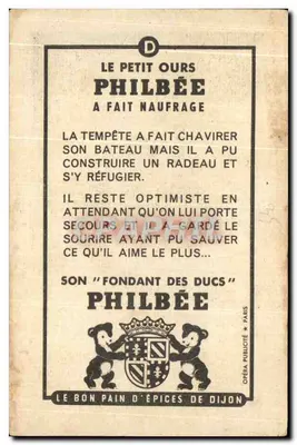 O Pequeno Urso Philbée — Ficou naufragado — Publicidade do Opéra, Paris — Verso