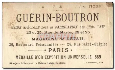 Męczennicy — Châteaubriand — Chocolat Guérin-Boutron — Série 84 sujets — Rewers