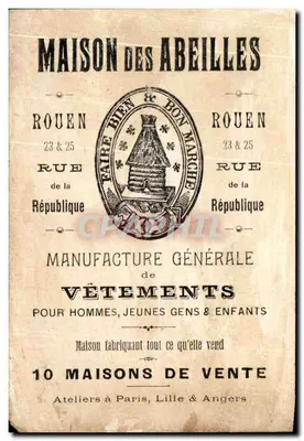 Maison des Abeilles — Rouen — 23 e 25 rue de la République — Verso