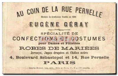 Aan de hoek van de rue Pernelle — 4, Boulevard Sébastopol, Parijs — Eugène Géray — Achterkant