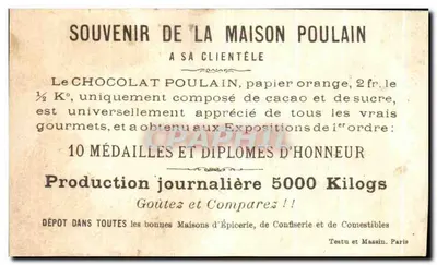 Cioccolato Poulain — pubblicità umoristica con bambini — Testu e Massin, Parigi — Verso