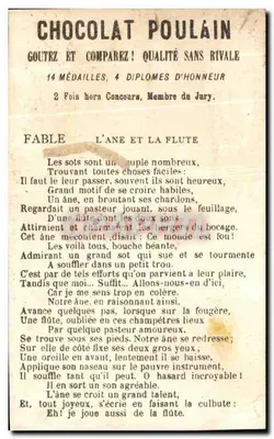 Chromo Chocolat Poulain Le furet Dzieci — Rewers