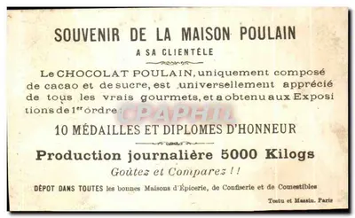 Crianças dormindo — Chocolate Poulain — Testu et Massin, Paris — Verso