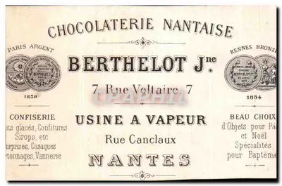 Sapo e filhotes de pato junto a um lago — Chocolaterie Nantaise Berthelot J. née — Verso