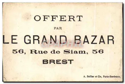 Mulher de Morbihan-Vannes — paisagem fluvial com barcos — editor A. Bellier et Cie — Verso