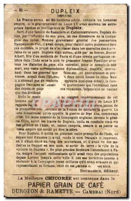 ड्यूप्लेक्स — फ्रांसीसी जनरल — ड्यूरोयन एवं रामेट, कैंब्रे, उत्तर — पीछे