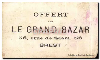 Finistère — Mulher em traje tradicional — A. Bellier et Cie, Paris-Bordeaux — Verso