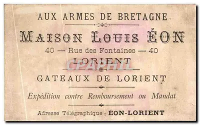 Chromo Ciastka z Lorient Eon Konfederat Lorient Mężczyzna z Corlay — Rewers