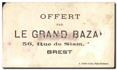 Dwa dzieci z psem — TOUT BEAU, MEDOR — wydawca A. Bellier et Cie, Paryż-Bordeaux — Rewers