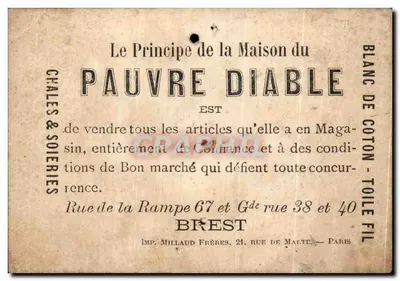 Chromo Au Pauvre Diable Nouveautes Brest Athenes Grece — Verso
