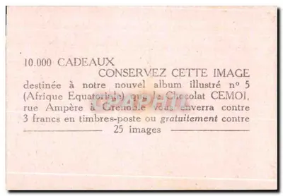 Nowe mieszkania - Brazzaville — Afryka. Série C. Nr 9 — Cémol Chocolat — Rewers