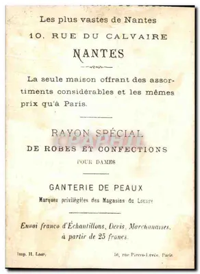 Nantes — De mode onder Lodewijk XI — Uitgever H. Laas, n° 509 510 — Achterkant