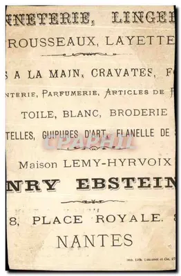 Dziecko łowiące krabia — Henry Ebstein, 8, Place Royale, Nantes — Rewers