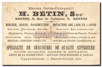 Les Thermes — Paris Autrefois et Aujourd'hui — H. BÉTIN, Rennes — Verso