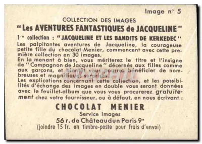 Jacqueline e os Bandidos de Kerkedec — Imagem n°5 — Chocolat Menier — Verso