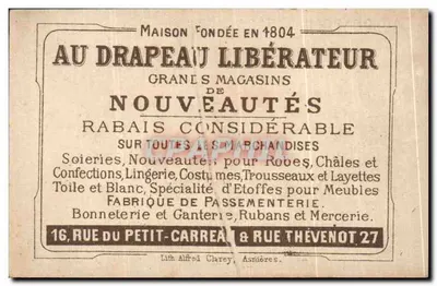 Ao Estendardes Libertadores — Novidades — Casa Fundada em 1804 — Verso