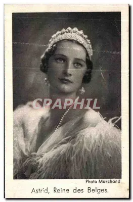 Astrid, Królowa Belgii — upominek po jej śmierci w 1935 — wydawcy H. Bertels i Editions d'Art L.A.B. Bruksela — Rewers