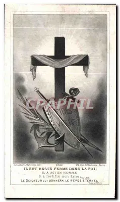 Ferdinand Joubaire — Deceduto a Rennes il 6 maggio 1899 — IMP. PAP. F. GRALLAND, RENNES — Verso